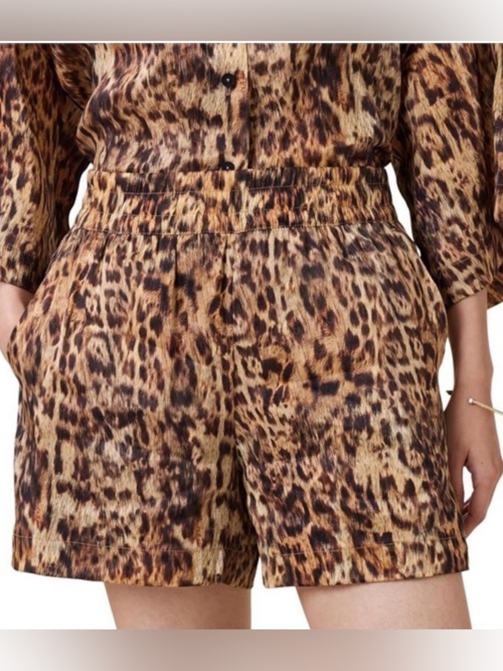 NWT All Saints Leopard Print High-Waist Shorts